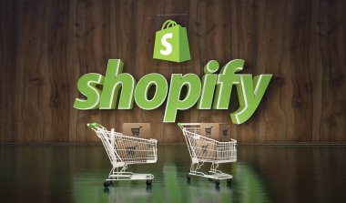 Alışveriş, e-ticaret platformu - Logo Görsel Sunumu.