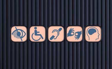 Engelli, Engelli İşaretleri, Simgeler Görsel Sunumdur. 