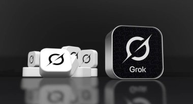 Grok Logosu, Yapay Zeka Platformu - Sosyal Medya Konsepti.