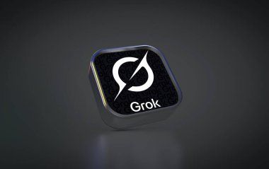 Grok Logosu, Yapay Zeka Platformu - Sosyal Medya Konsepti.