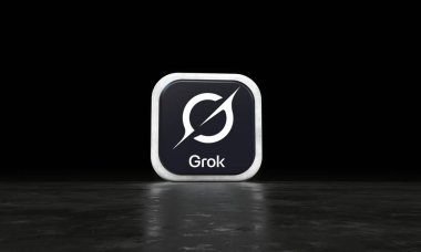 Grok Logosu, Yapay Zeka Platformu - Sosyal Medya Konsepti.