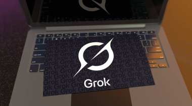Grok Logosu, Yapay Zeka Platformu - Sosyal Medya Konsepti.