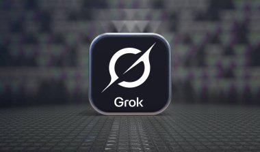 Grok Logosu, Yapay Zeka Platformu - Sosyal Medya Konsepti.