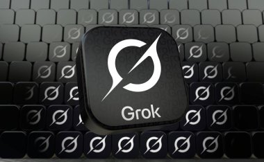 Grok Logosu, Yapay Zeka Platformu - Sosyal Medya Konsepti.
