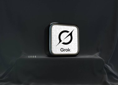 Grok Logosu, Yapay Zeka Platformu - Sosyal Medya Konsepti.
