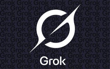 Grok Logosu, Yapay Zeka Platformu - Sosyal Medya Konsepti.