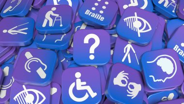 Engelli, Engelli İşaretleri, Simgeler Görsel Sunumdur. 