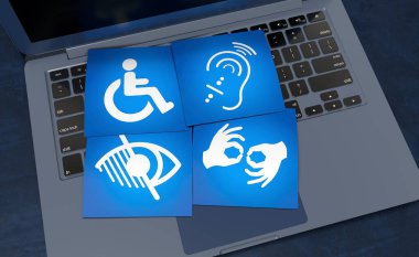 Engelli, Engelli İşaretleri, Simgeler Görsel Sunumdur. 