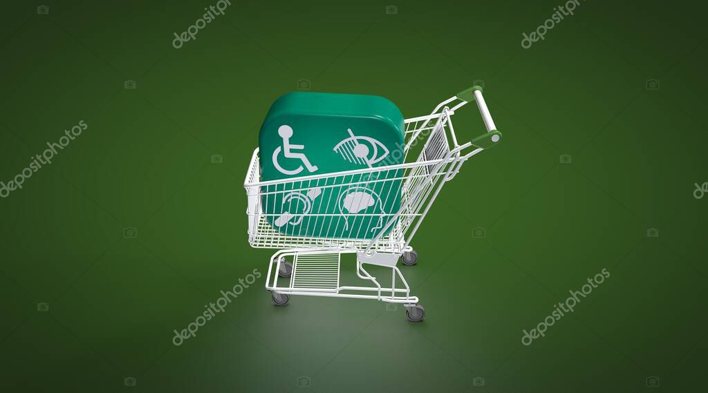 E-Commerce, Disability Signs, Icons are Visual Presentation.