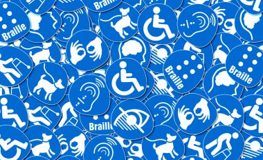 Engelli, Engelli İşaretleri, Simgeler Görsel Sunumdur. 