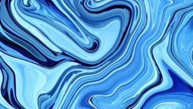 Mavi mermer soyut arkaplan. Renkli mürekkep suluboya hareketli duvar kağıdı.