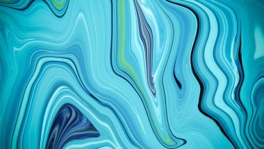 Mavi mermer soyut arkaplan. Renkli mürekkep suluboya hareketli duvar kağıdı.