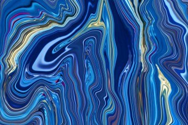 Mavi mermer soyut arkaplan. Renkli mürekkep suluboya hareketli duvar kağıdı.