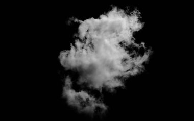 Siyah arkaplanda beyaz bulut kümesi. Geniş gökyüzü ve kara bulutlar.