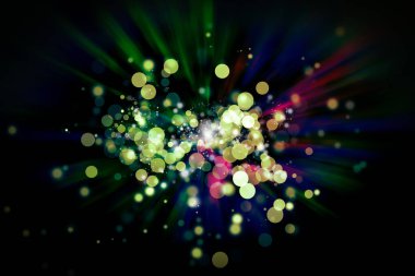 Koyu yeşil - Pembe bokeh bulanık arkaplan. Yeşil arkaplanda daire ışığı.