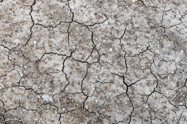 Toprağın kurumuş zemin zeminini. Kahverengi kil dokusu arkaplanı.