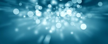 Göksel Mavi Bokeh Işıkları Soyut Arkaplan. Soyut Odaklanmış Bokeh ile Noel Gecesi Işıkları. Ürünlerinizi sergilemek için soyut duvar stüdyosu mavi arka plan.