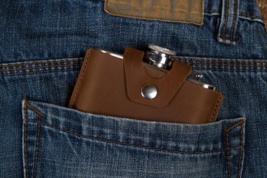 Hip flask denim kot cebine
