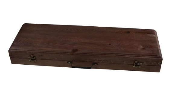 Wooden Suicase Toolbox Isolated White Background — Stock Photo, Image