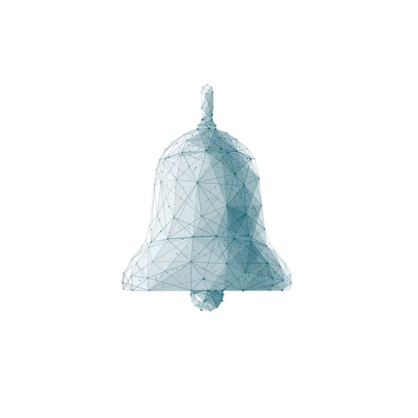 Изолированный Многоугольный Колокол Белом Фоне Векторная Иллюстрация Колокольчика Низкий Уровень — стоковый вектор