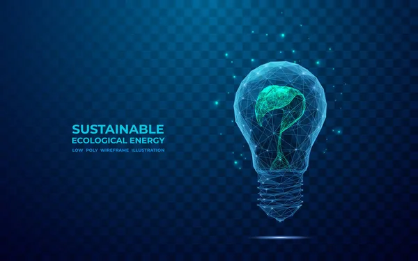 Pflanze Die Technologie Glühbirne Wächst Abstraktes Digitales Nachhaltiges Ökologisches Energiekonzept — Stockvektor