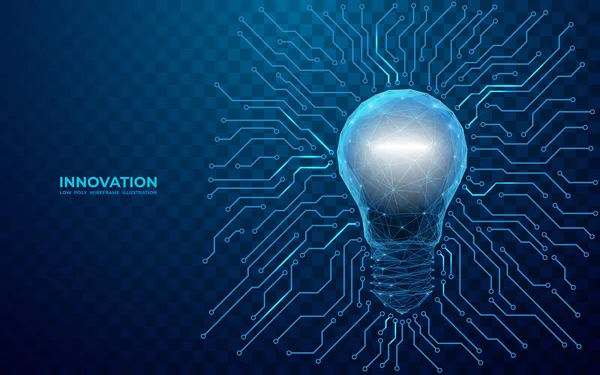 Abstraktní Digitální Žárovka Obvodovou Deskou Venku Cyber Digitální Počítačové Inovace — Stockový vektor