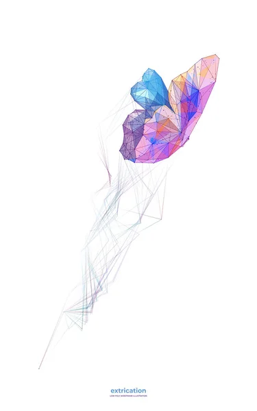 Ilustración Mariposa Voladora Digital Abstracta Para Fondo Pantalla Móvil Vertical — Vector de stock