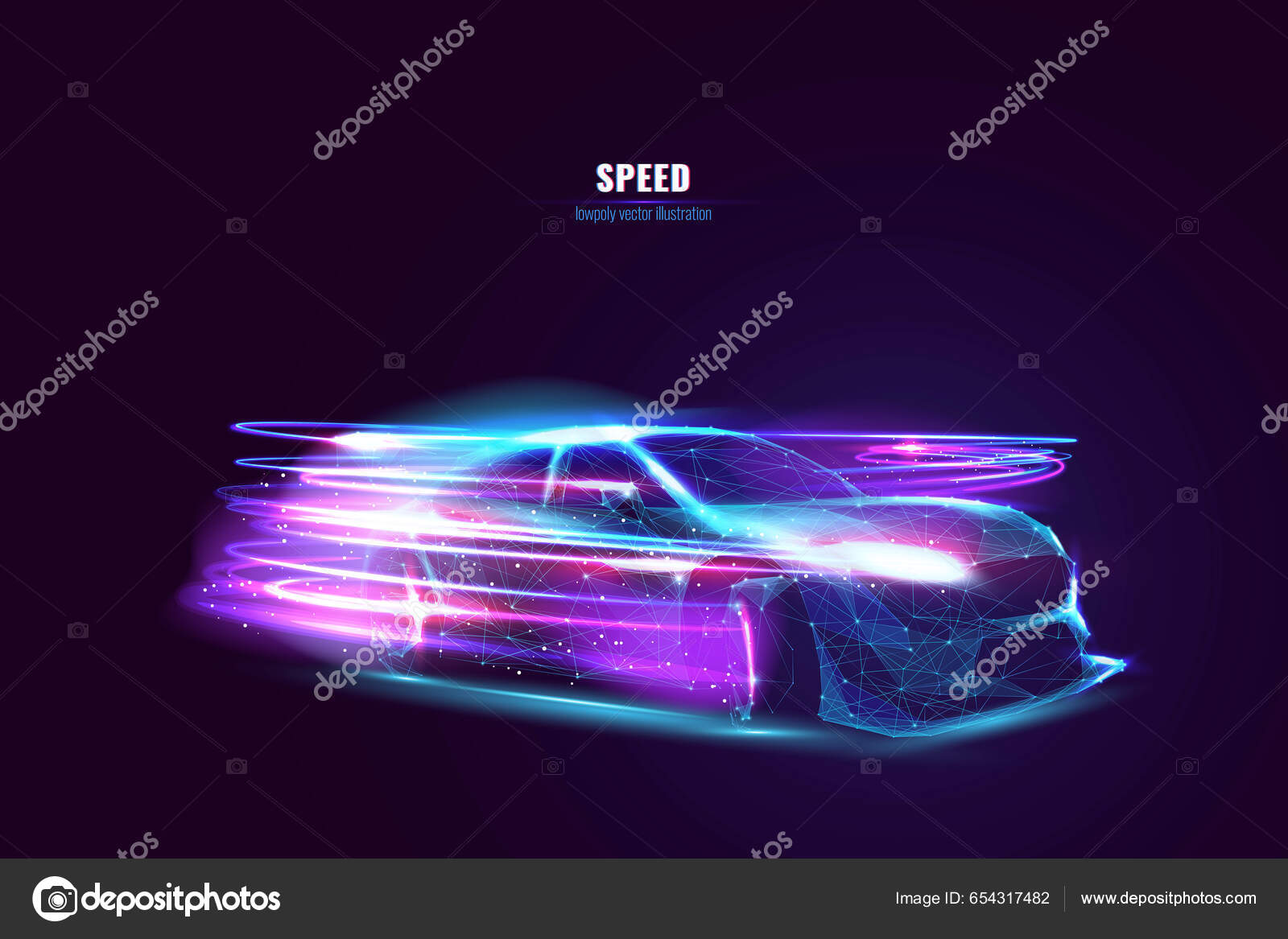 Drift Car Neon Color Sport Car Stock Vector (Royalty Free