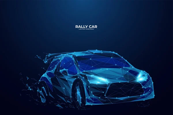 Abstracto Coche Deportivo Digital Rally Movimiento Concepto Alta Velocidad Auto — Vector de stock