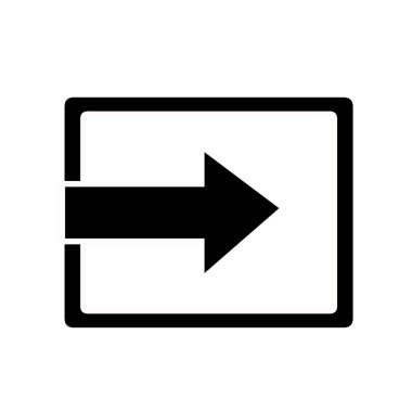 black arrow showing direction icon.