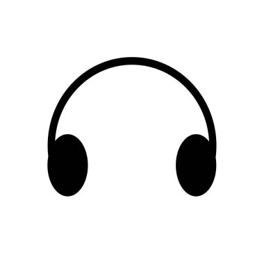 black headphones icon for music.