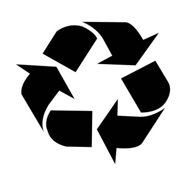 black arrows recycle icon isolate.