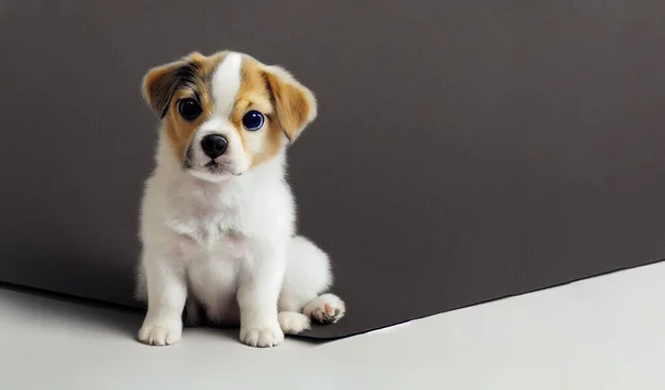 Söt Valp Porträtt Jack Russell Terrier Hund Djur Studio Inställning — Stockfoto