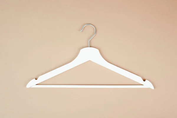 White Hanger Pastel Background Fashion Store Minimalism Clothes Discount Promotion — Stock Photo, Image