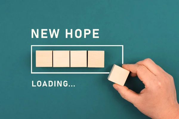 New hope loading, positive mindset, optimism for the future, progress bar, having faith and spirituality