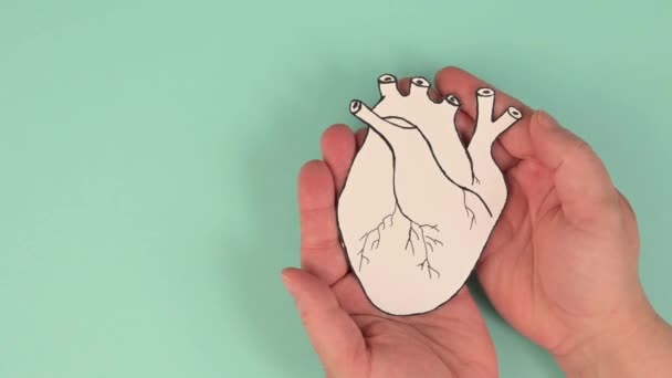 Infarkt Myokarditida Zánět Svalů Trombóza Srdeční Stres Ruce Držící Lidský — Stock video
