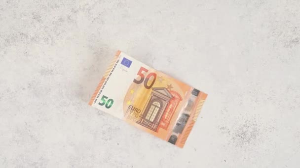 Liczenie Pieniędzy Inflacja Katastrofa Finansowa Banknoty Euro Rosnące Ceny Koszty — Wideo stockowe