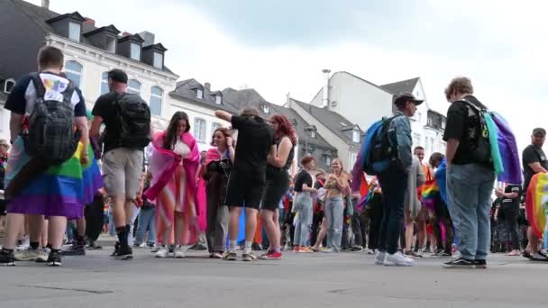 Christopher Street Day Schwulen Bisexuelle Und Lesben Csd Parade Stolzer — Stockvideo