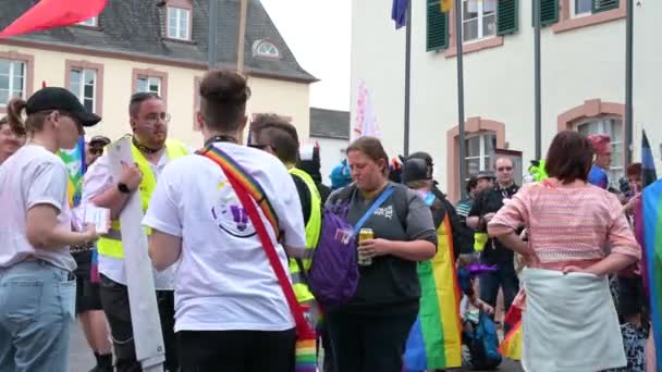 Christopher Street Day Paradă Homosexuală Bisexuală Lesbiană Csd Luna Mândriei — Videoclip de stoc