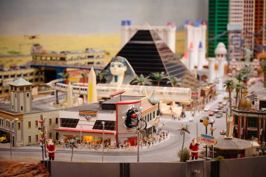 Almanya 'daki Miniatur Wunderland Hamburg, Las Vegas, dünyanın minyatür modelli inşaatı ile müze, 12.12.2023