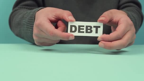 Dług Standig Papierze Płatność Kredytowa Kredyt Bankowy Zobowiązania Finansowe Wynik — Wideo stockowe