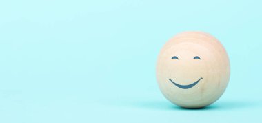 Happy smiling face, love and emotion, mental health concept, positive thinking mind and attitude, support and self esteem