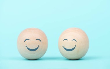 Happy smiling face, love and emotion, mental health concept, positive thinking mind and attitude, support and self esteem