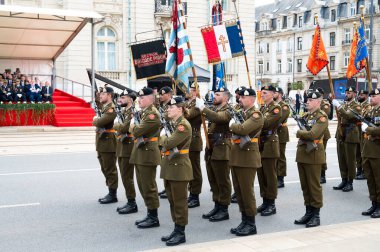 Lüksemburg Ulusal Günü, Grandük 'ün doğum günü kutlamaları, Lüks ordu, polis, itfaiye, kurtarma ve silahlı kuvvetler ile askeri geçit töreni, Lüksemburg şehri, 23.06.2024