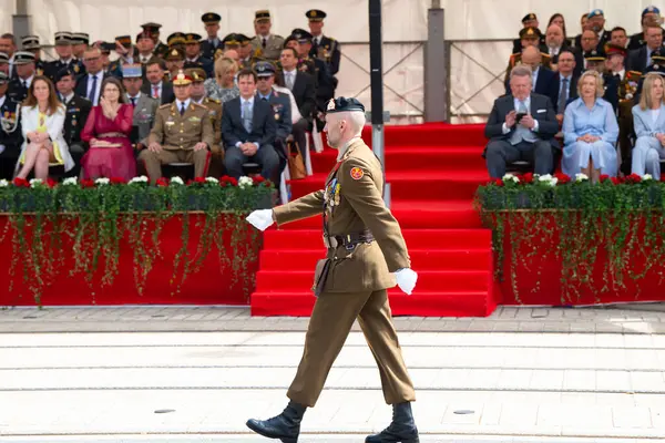 Stock image National Day Luxembourg, celebration of the Grand Duke birthday, military parade with luxembourgish army, police, fire department, rescue service and armed forced, Luxembourg city, 23.06.2024