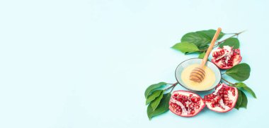 Rosh hashanah, Yahudiler yeni yılı kutluyor. Musevi takvimi, ballı nar, bayram geleneği için yiyecek.