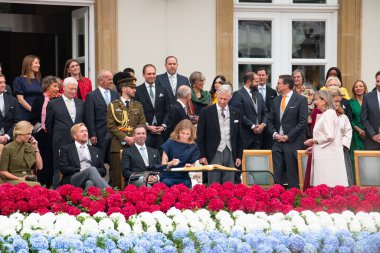Princess Elisabeth of Belgium signing book, celebration of throne accession of Grand Duke Guillaume, Luxembourg city, october 3rd 2025