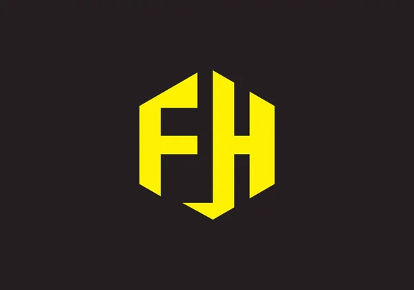 这是一封有创意的信Fh标志和背景设计 — 图库矢量图片