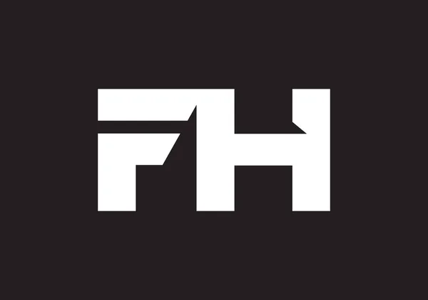这是一封有创意的信Fh标志和背景设计 — 图库矢量图片