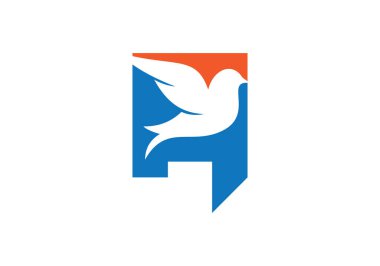 Bu A harfi ve şirketiniz için eklenmiş kuş logosu tasarımı. Güvercin Logosu Tasarım Vektör Şablonu ile İlk Harf A logosu. Şirket İş Kimliği için Grafik Alfabesi Sembolü